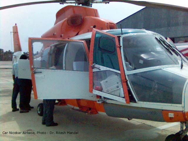 Reaching Katchal by pawanhans chopper