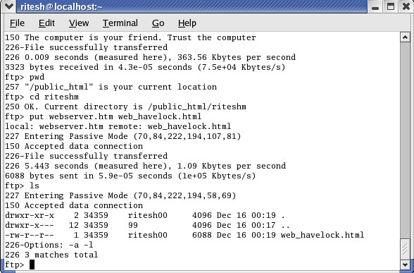 transfer files from local to remote