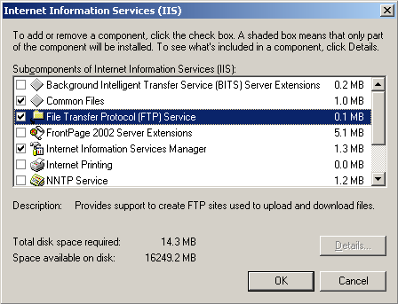 IIS v6.0 FTP and www service