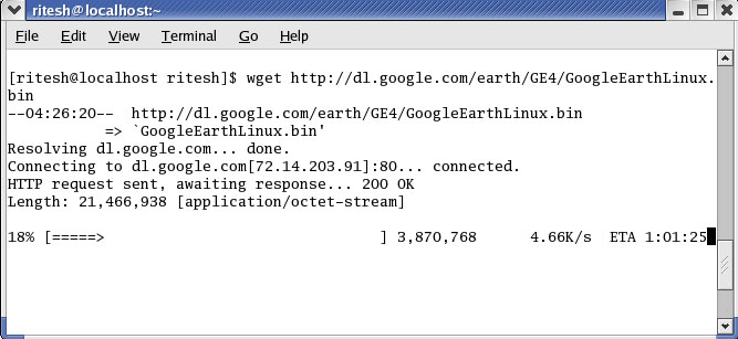 Google earth wget the files