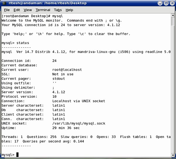 mysql running in Mandriva