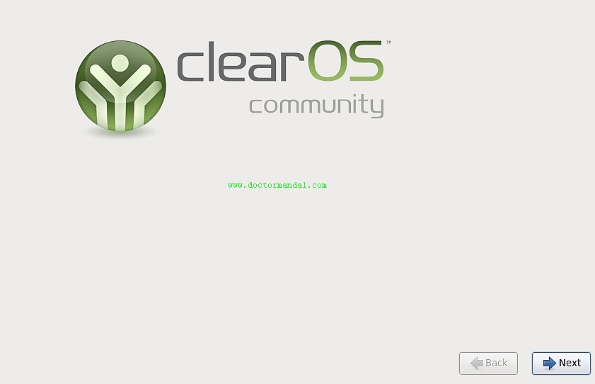 Install from the Clear OS community edition iso