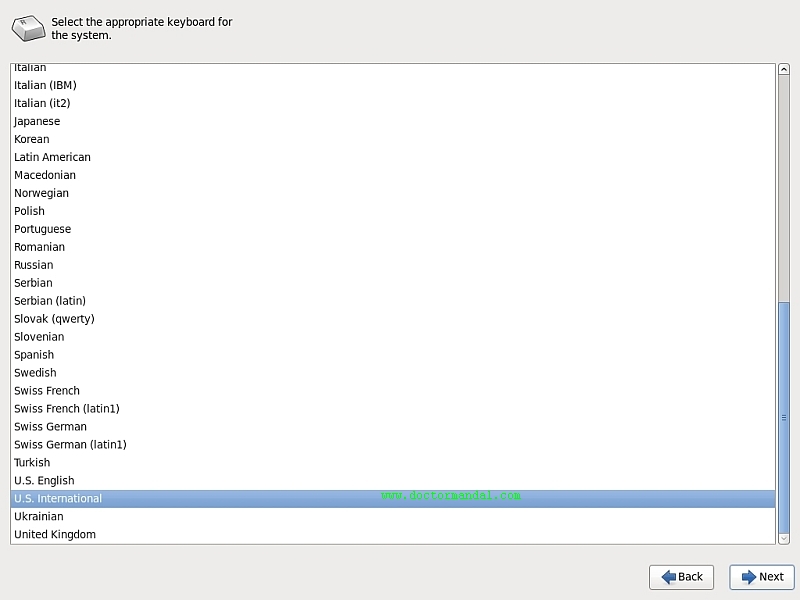 Install from the Clear OS community edition iso