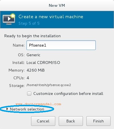 Choose/Add the network interface