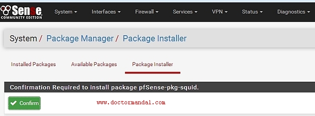 Confirm selecting the package